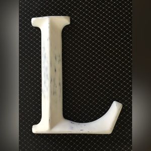 Large Ballard Designs Letter “L” Initial decor white wall shelf display NWOT